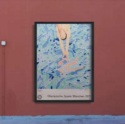 Produktbild von Poster - Canvas - Leinwand - 42 cm x 59,4 cm - München Olympic Taucher David Hockney
