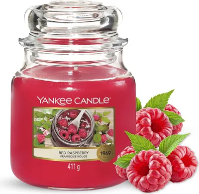 Produktbild von Yankee Candle Duftkerze im Glas (Mittelgroß) | Red Raspberry | Brenndauer bis zu