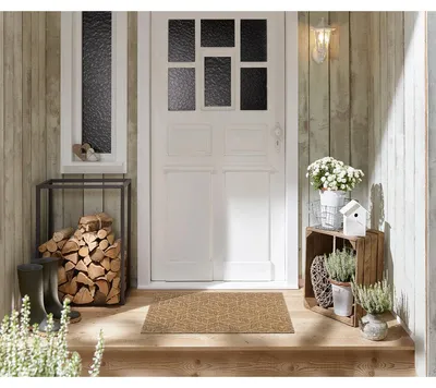 Obrázok produktu pre DUNE, kolekcia Leaves, farba taupe, rozmery 60x90 cm, vhodné na použitie v interiéri aj exteriéri, možné prať