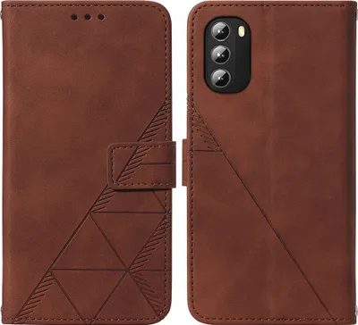 Obrázek produktu pro Flipové kožené pouzdro pro Motorola Moto G 5G 2022 peněženkový design pouzdro s embosováním, držákem karet a stojánkem Hnědý