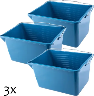 Produktbild von KADAX Farbwanne "Carda", Farbeimer, Stabiler Wassereimer, 12L, Blau, 3 Stück
