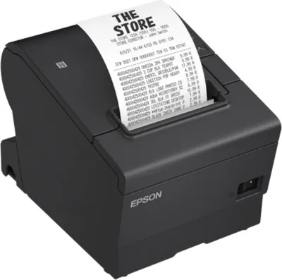 Produktbild von Epson TM-T88VII (112): USB, Ethernet, Serial, PS, Black, Thermodruck, POS-Drucker, 180 x 180 DPI, 500 mm/sek, 1,41 x 3,39 mm, Text, Grafik, Barcode, 2D-Strichcode