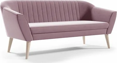 Produktbild von BETTSO Klassisch Sofa 3 Sitzer Scandinavisches Design Holzbeinen Elegantes Couch Polstersofa für Wohnzimmer PIRS 3 Rosa