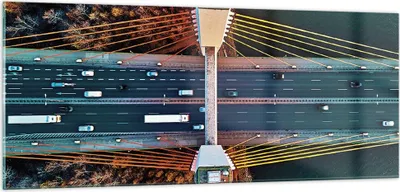 Produktbild von Bilder auf glas - Einteilig - Brücke Siekierkowski Warschau - 100x40cm - Glasbilder - Wandbilder - Bilder - Wanddekoration aus Glas - Glas Bilder - Wandbild auf Glas - GAB100x40-4663