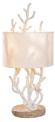 Produktbild von CORAL Tischleuchte - weiß - Kunstharz - Höhe 66cm x Ø 30,5cm - Lampe