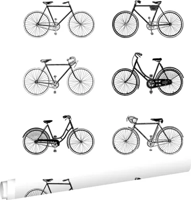 Immagine prodotto di ESTAhome carta da parati biciclette bianco e nero 53 cm x 10.05 m