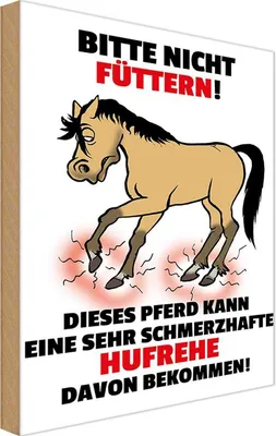 Produktbild von vianmo Holzschild 18x12 cm Pferd Bitte nicht füttern Hufrehe Warnschild Hinweisschild