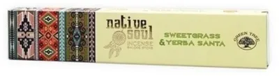 Produktbild von Räucherstäbchen Green Tree Native Soul "Sweet Grass & Yerba Santa" 15gr.