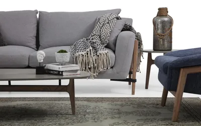 Produktbild von Sofagarnitur 4 Sitzer Sessel Viersitzer Stoff Sofas Modern Design Grau