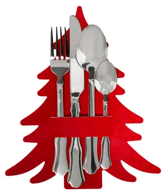 Produktbild von Bestecktasche Weihnachtsbaum, 4er-Set