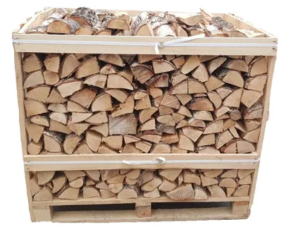 Produktbild von Getrocknetes Brennholz Birke Brennholzpalette, lose 1,2 Kubikmeter, gestapelt 0,8 Kubikmeter Scheitholz Warentuin Mix