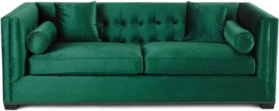 Zdjęcie produktu dla Trzyosobowe sofy Chesterfield w kolorze zielonym tapicerowane tkaniną