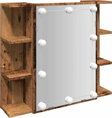 Immagine prodotto di Mobile a Specchio con LED Legno Antico 70x16,5x60 cm
