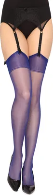 Produktbild von Merry Style Damen transparent Strapsstrümpfe MS 226 15 DEN (Cobalt, M-L)