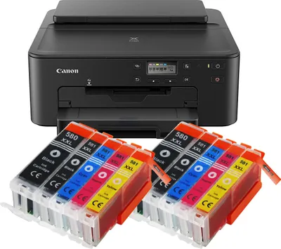 Produktbild von Canon Pixma TS705a Tintenstrahldrucker mit 10 kompatiblen XXL Patronen