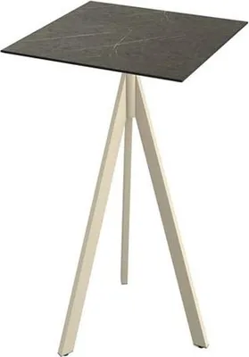 Produktbild von Infinity Tripod Stehtisch Sand frame + Midnight Marble HPL 70x70 cm
