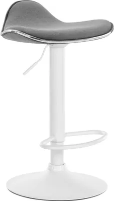 Obrázek produktu pro Barová židle s látkovým čalouněním - Nastavitelný sedák - Elegantní design - Otočná o 360° s opěrkou nohou