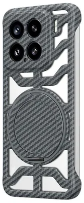 Produktbild von Für Xiaomi 15 Carbon Design 360 Grad MagSafe Ring Schutz Handy Hülle Cover Grau