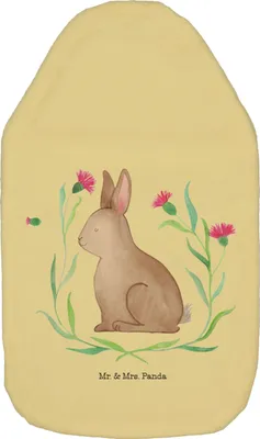 Produktbild von Mr. & Mrs. Panda Bettflasche Hase Sitzen - Gelb Pastell - Geschenk, Grüße, Osterhase, Kuschelwärmflasche, Ostern, Wärmekissen, Wärmflasche, naturkautschuk, Ostergrüße