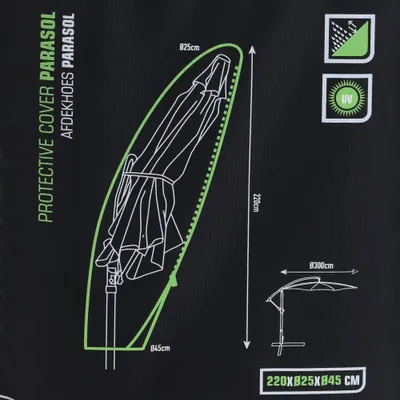 Image de Progarden | Housse de protection pour parasol - 220 cm - Noir - Imperméable et résistant aux UV