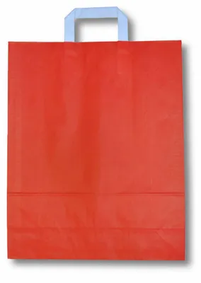 Produktbild von 250x Papiertragetaschen aus Kraftpapier 180+80x220mm rot