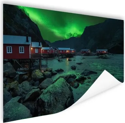 Produktbild von MuchoWow® Poster Nordlichter - Norwegen - Nacht 60x40 cm - Schlafzimmerdekoration