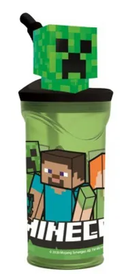 Produktbild von Minecraft - Trinkbecher mit Trinkhalm - grün