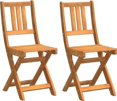 Produktbild von vidaXL Außen Bistro-Stühle mit Kissen 2 pcs Massivholz Akazie