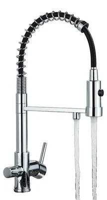 Produktbild von Gefilterte Küchenarmatur, Doppelgriff, Flexibler Auslauf, Chrom