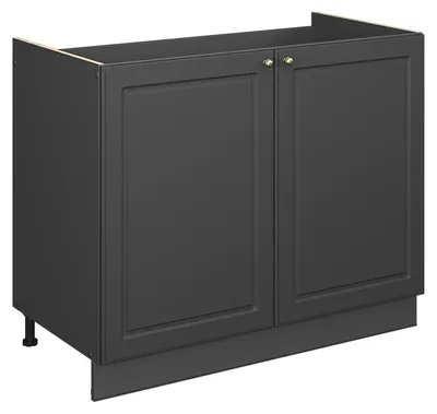 Image de Meuble bas sous-évier Vicco Fame-Line Anthrazit-Gold Landhaus/Anthracite 100cm sans PT, Model 61595