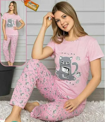 Produktbild von Damen Pyjama Schlafanzug Rosa XXL Kurz 2-Teiler Set A-52