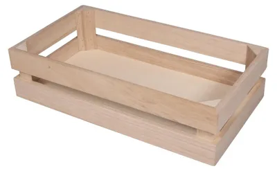 Holzkiste Latten-Look 30,5x16,7x7,6 cm FSC Pappelholz natur
