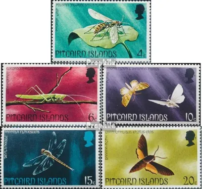 Produktbild von Briefmarken Pitcairn 1975 Mi 151-155 (kompl.Ausg.) postfrisch Insekten
