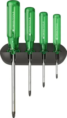 Produktbild von Swiss Tools Schraubendreher-Satz 4-teilig PZ im Wandhalter Classic