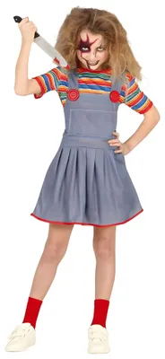Produktbild von Horror Puppe Mädchenkostüm Kindergröße: 122-134