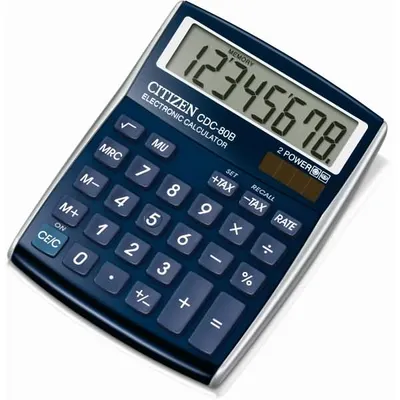Image de Calculatrice de poche CDC080 8 chiffres pile/solaire bleue