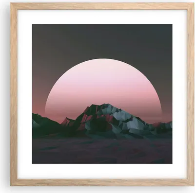 Produktbild von Gerahmtes Poster - Rahmen in heller Eiche - Landschaft Berge Sonne - 40x40 cm - Wand Bild - Wanddeko - Wandbilder - Wandposter - Bilderrahmen - Bilder - Kunstdruck - Wandbild - P2NAC40x40-4320