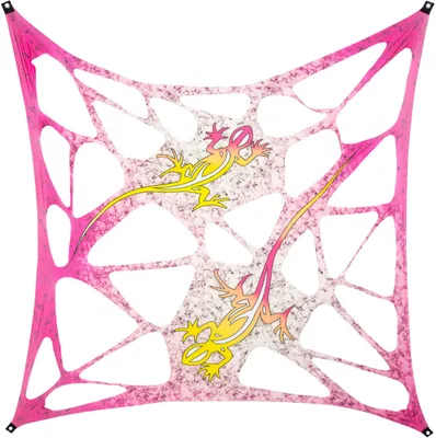 Produktbild von PSYWORK Schwarzlicht Segel Elasthan Goa "Psychedelic Gecko", 3x3m