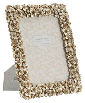 Productafbeelding van Fotolijst met bloemendecor, polyresin, 15x20 cm, zilver, Mauro Ferretti Flolly
