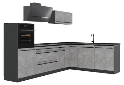 Obrázok produktu pre Rohová kuchyňa Vicco R-Line betón/antracitová 287 x cm antrasiitti työtaso, Model 67521