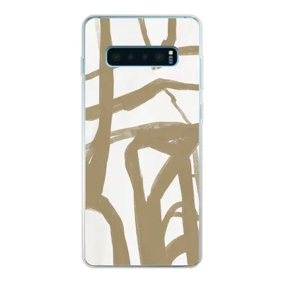 Produktbild von MuchoWow® Handyhülle Schutzhülle Hülle für Samsung Galaxy S10 Lite Braun - Weiß - Abstrakt Silikon Softcase Handy Hülle - Schutz