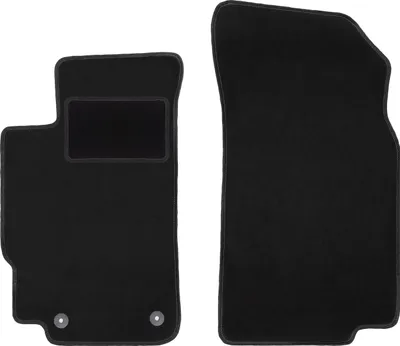 Image de Tapis de sol avant velours sur-mesure pour Peugeot 406 (1995-2004, berline, kombi, break) noir, jeu 2 pièces, fixations - STANDRAD