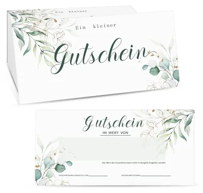 Productafbeelding van 50 Vouchers om Zelf In te Vulllen - Eucalyptus Bladeren Design