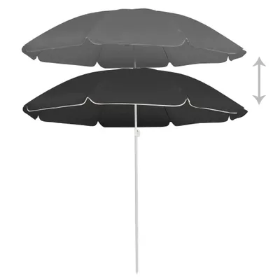 Produktbild von vidaXL Sonnenschirm mit Stahlmast Anthrazit 180 cm