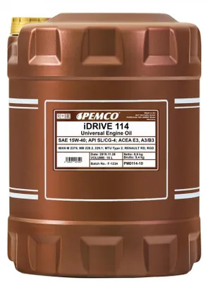 Produktbild von PEMCO 114 für 15W-40 10 Liter Motoröl Motorenöl Mineralisch MAN M 3275 228.3 229.1 MTU-2 VDS-2 Öl