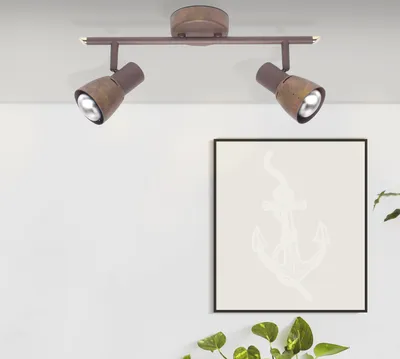 Produktbild von BRILLIANT Spotrohr Lava | rustikaler Deckenstrahler | Metall | altkupfer | schwenkbar | 2x E14 max. 28 W