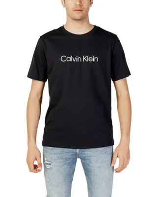Produktbild von CK CALVIN KLEIN Herren-T-Shirt mit kurzen Ärmeln, Rundhalsausschnitt und Logo-Aufdruck vorne, Artikel 00GMS2K107, M, Cotone 60%,Poliestere 40%