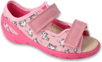 Produktbild von Sandalen Befado Sunny 063X019 rosa mit Einhörnern, mit Lederinnensohle