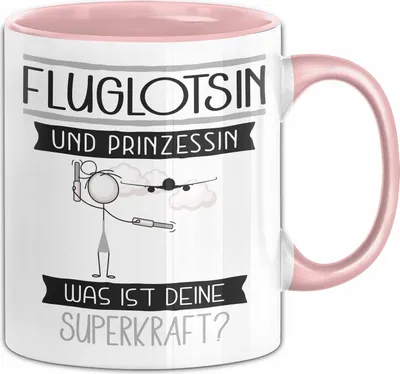 Produktbild von Fluglotsin Und Prinzessin Tasse Geschenk Für Eine Fluglotsin Geburtstag Was Ist Deine Superkraft (Rosa)