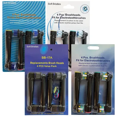 Produktbild von 16er Set Ersatzbürstenköpfe für elektrische Zahnbürsten, kompatibel mit Oral-B SB17-A/SB20-A/SB-25A/SB50A